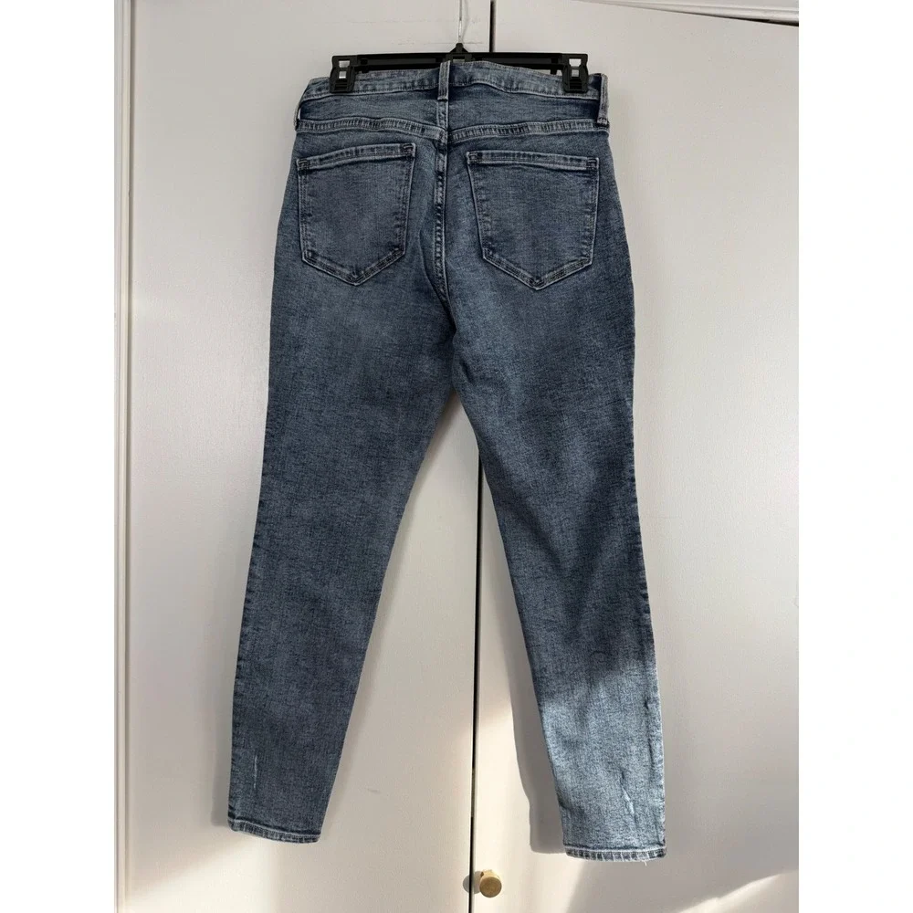 Old Navy Rockstar Super Skinny High Rise Jeans Distressed Blue Petite Size 8 - Picture 3 of 10